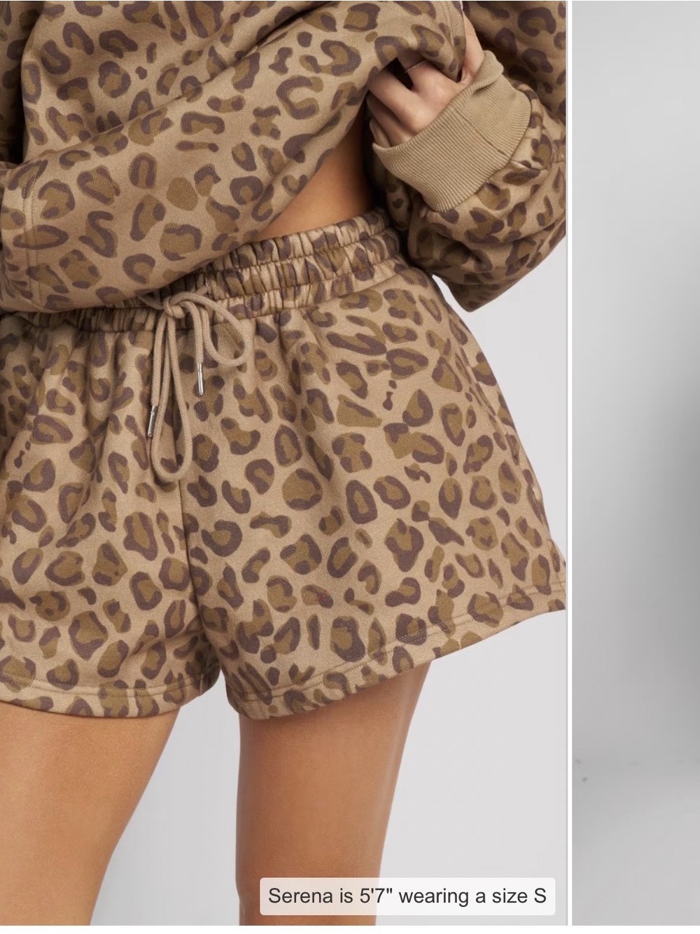 Leopard Print Athletic Shorts in Taupe